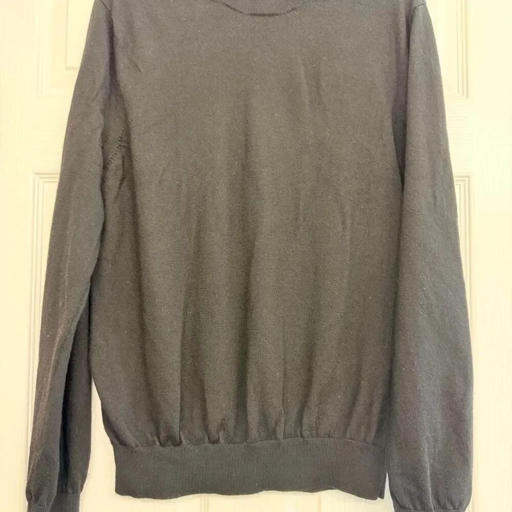 Men’s Banana Republic Extra Fine Merino Wool Crewneck Sweater Black XL